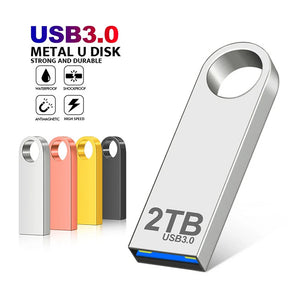 Super USB 3.0 Silver Metal Flash Drive - 2TB Storage